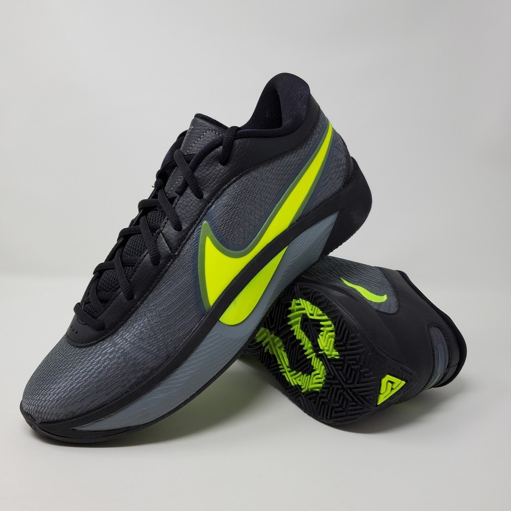 Nike Giannis Zoom Freak 6 FJ7792-001 Black/Cool Grey/Green/Volt Men's Size 10