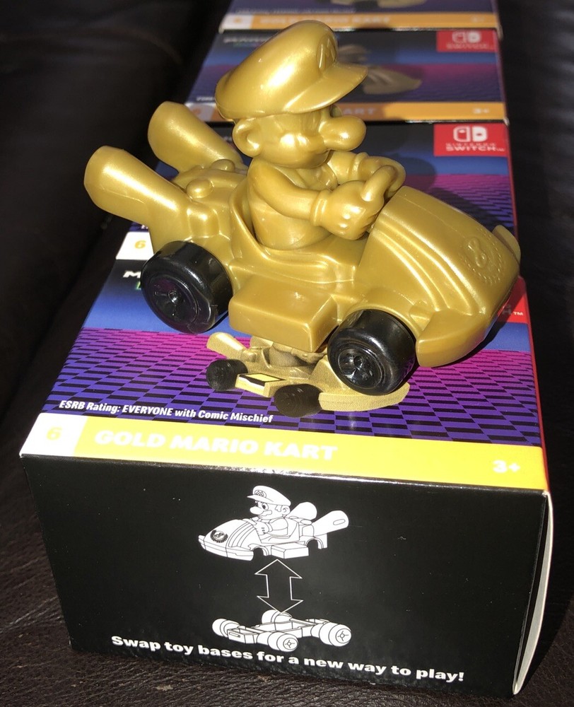 5-McDonald's Toys #6 Gold Mario Kart Nintendo Switch Mario Kart 8 Deluxe-New