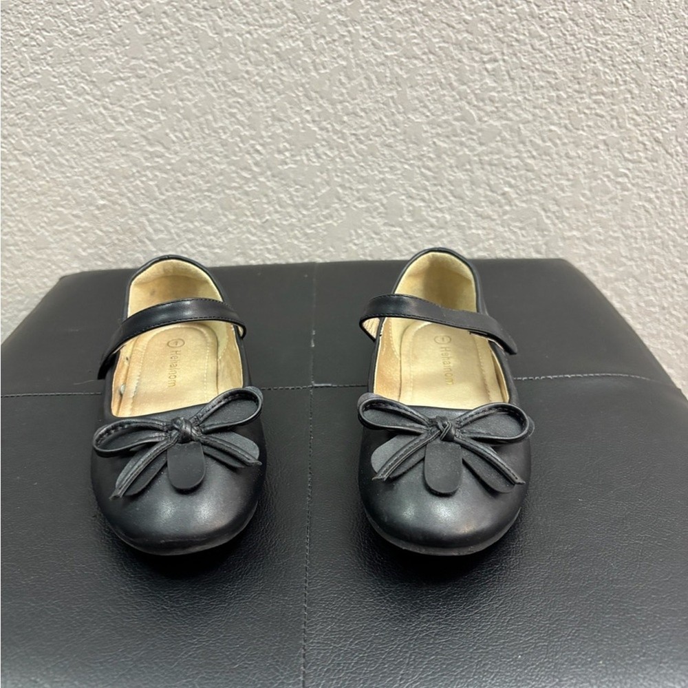Hehainom Black Dress Shoes Kids with Bow Girls Size 1