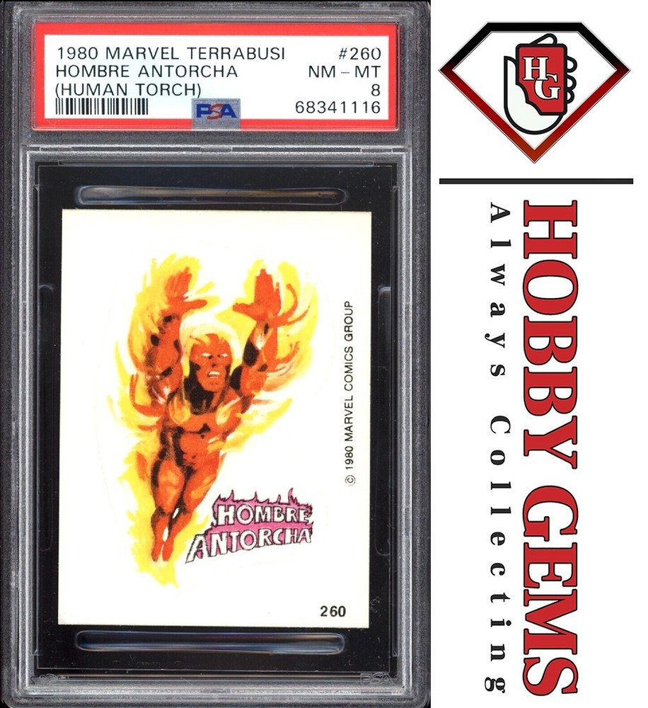 HUMAN TORCH PSA 8 1980 Marvel Terrabusi #260 Hombre Antorcha