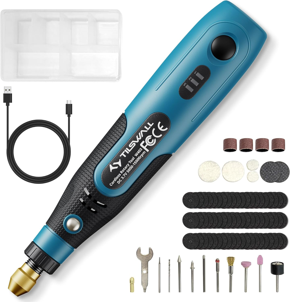 Mini Cordless Rotary Tool Kit, 3-Speed 3.7V Power Rotary Tools with 82 Accessori