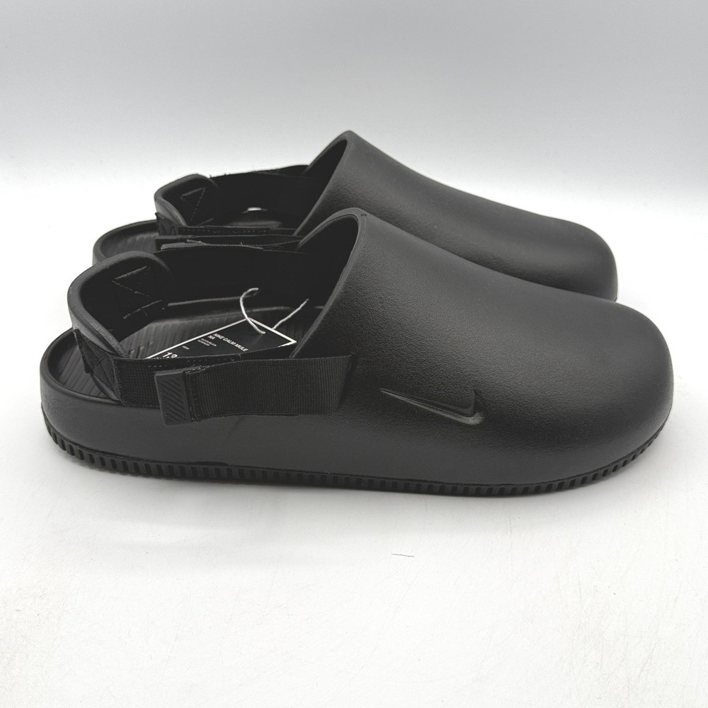 Nike Calm Mule Mens 13 Black Adjustable Strap Foam Clogs FD5130-001