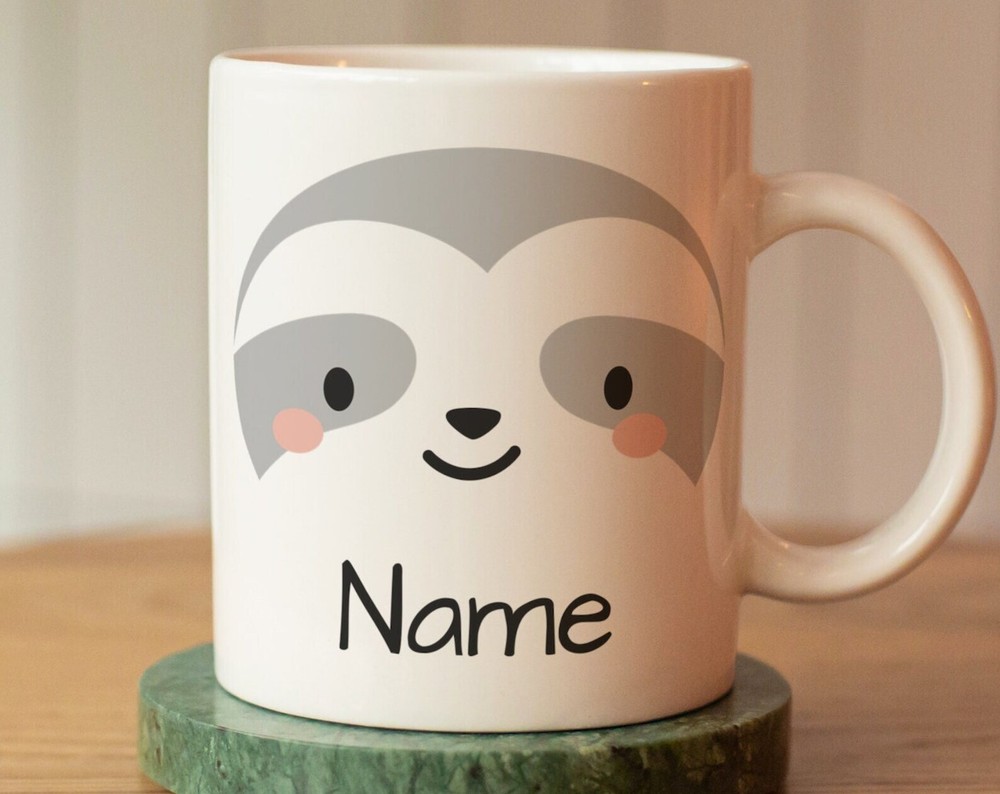 Custom Sloth Mug with Name - Kids' Personalized Cup Gift