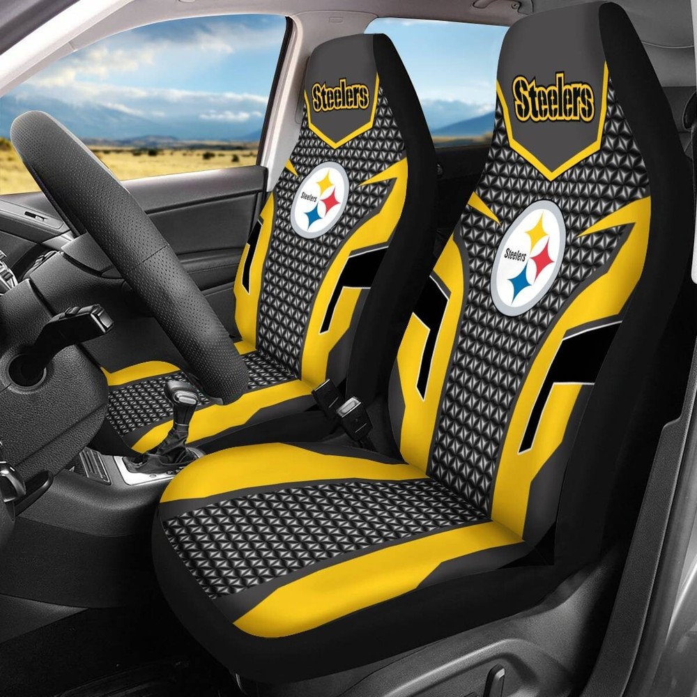Pittsburgh Steelers 2PCS Front Car Seat Cover Set Truck Seat Cushion Protector