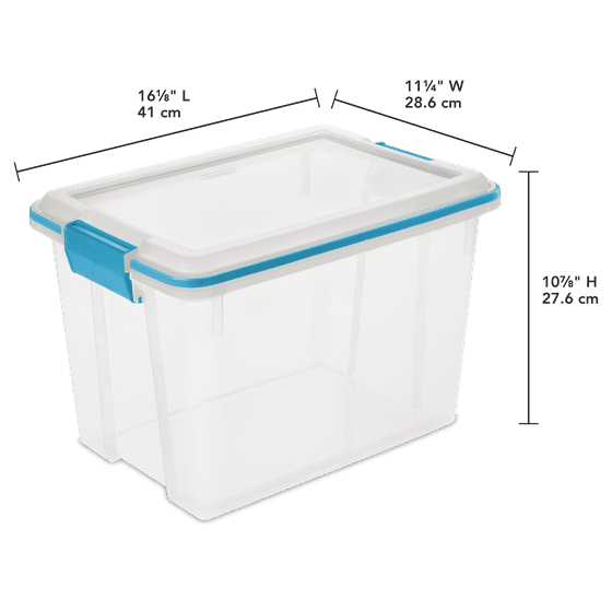 Sterilite 20 Quart Clear Small Storage Bin with Gasket Lid
