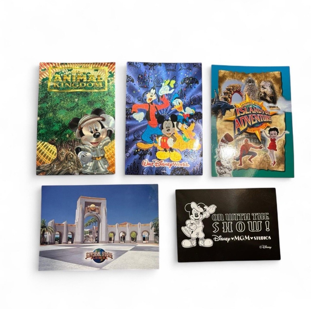 Vintage Y2K Walt Disney World Unused Postcards Lot of 5 with Foil Details