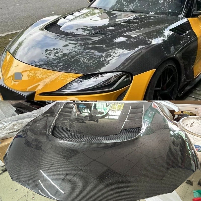 CARBON FIBER FRONT BONNET HOOD SCOOP COVER FOR TOYOTA SUPRA Mk5 A90 A91 VR STYLE