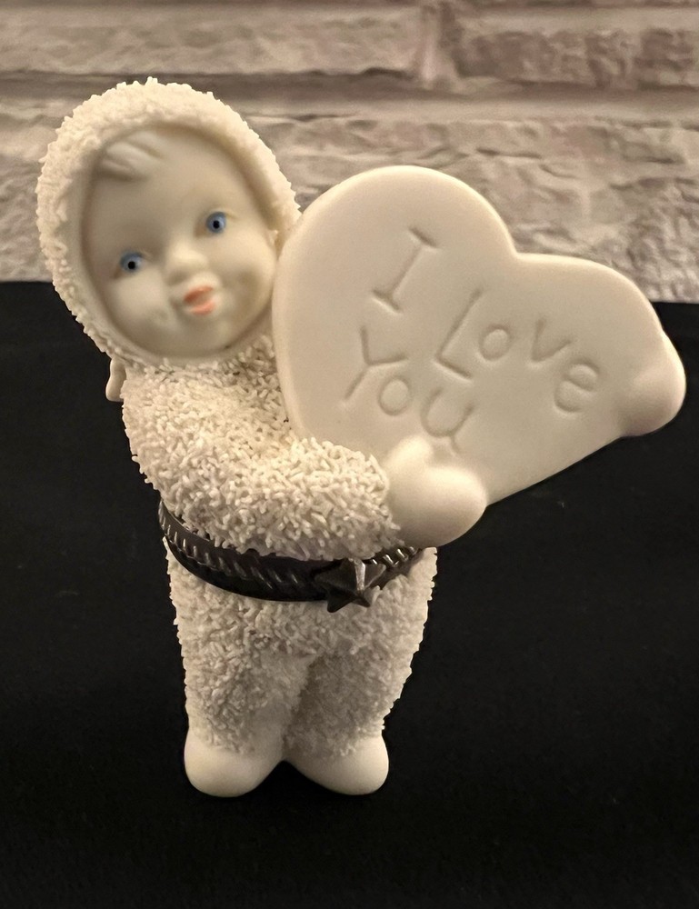 Dept 56 I Love You SnowBabies Hinged Trinket Box with Heart Design