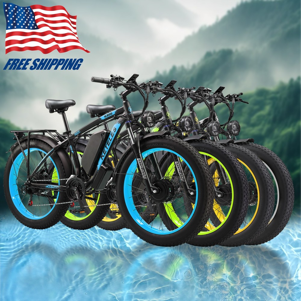 2000W Dual Motor 48V Electric Fat Tire Bike 26 Inch 23Ah Battery for Adults