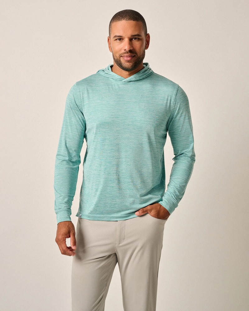 johnnie-O Talon Featherweight Performance Hoodie Green Grass Size M