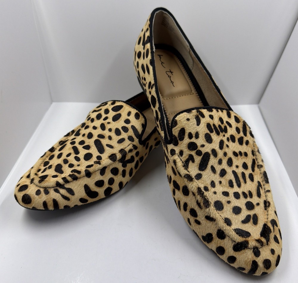 Me Too Cairo Slip on - Leopard Print Genuine Cow Hair Loafer Size 9.5 Shoes