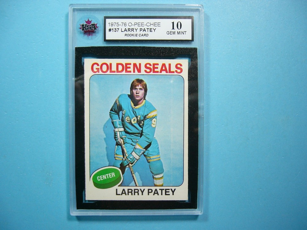 1975/76 O-PEE-CHEE NHL HOCKEY CARD #137 LARRY PATEY ROOKIE RC KSA 10 GEM MT OPC