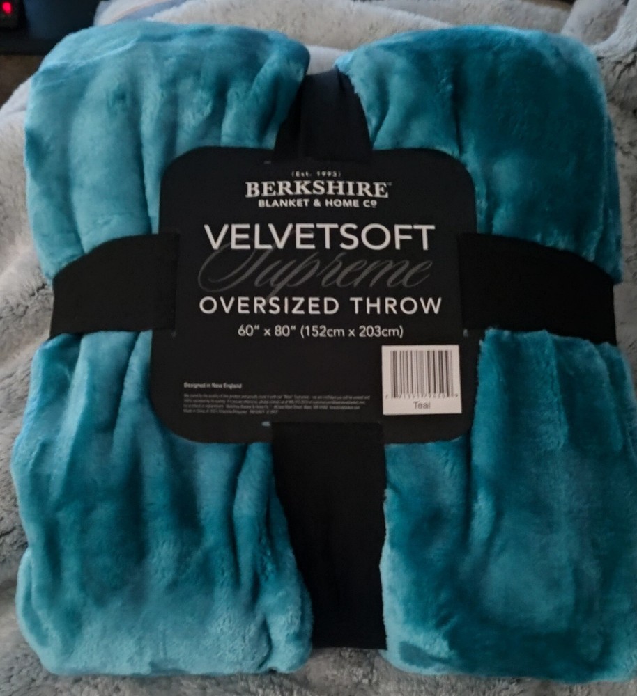 Oversized Throw, 60x80 in., Berkshire Velvet soft, Teal