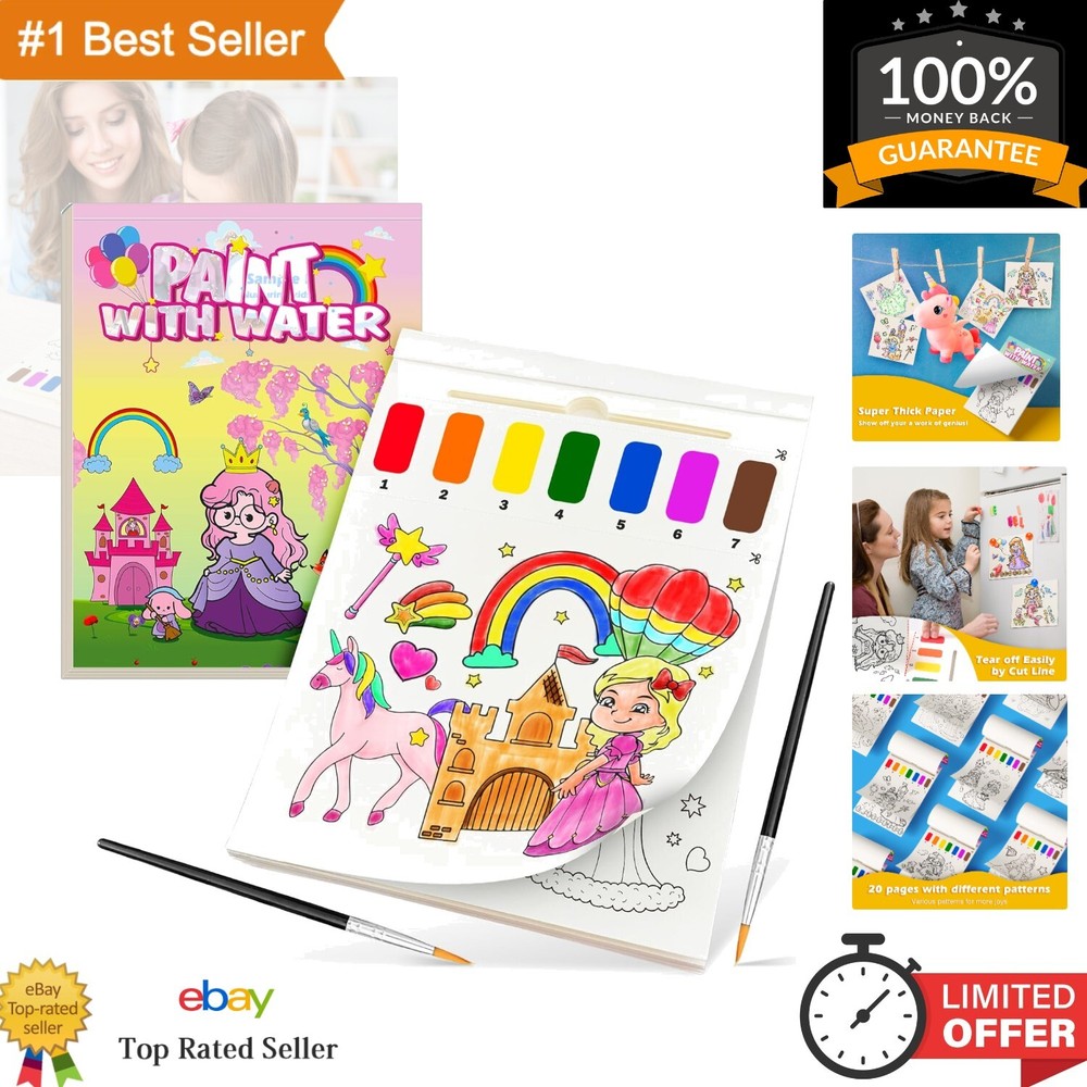 Compact Mess-Free Watercolor Kit for Girls & Boys Ages 3-8 - Princess Theme