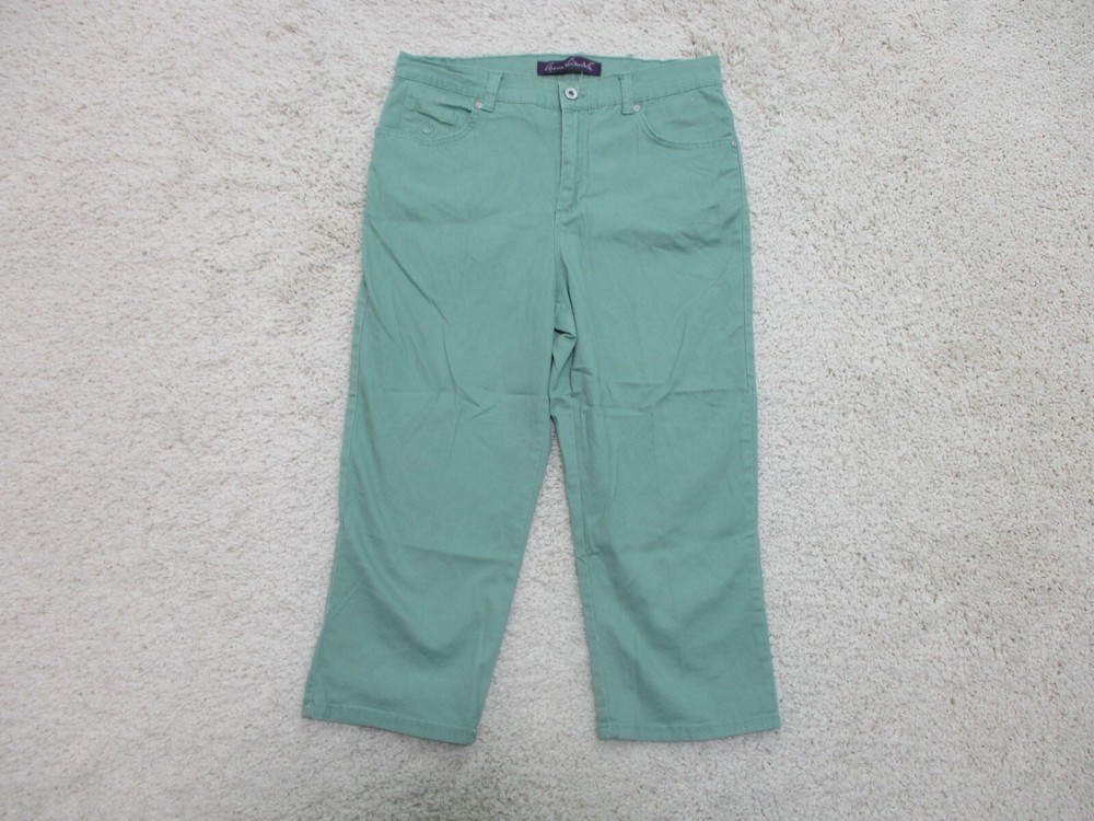 Gloria Vanderbilt Women's Green Hi-Rise Straight Crop Jeans Size 8 Regular