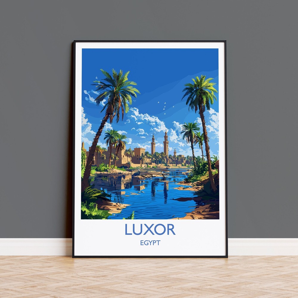 Luxor Travel Print Travel Poster Of Luxor Egypt Art Lovers Gift Luxor Wall Art