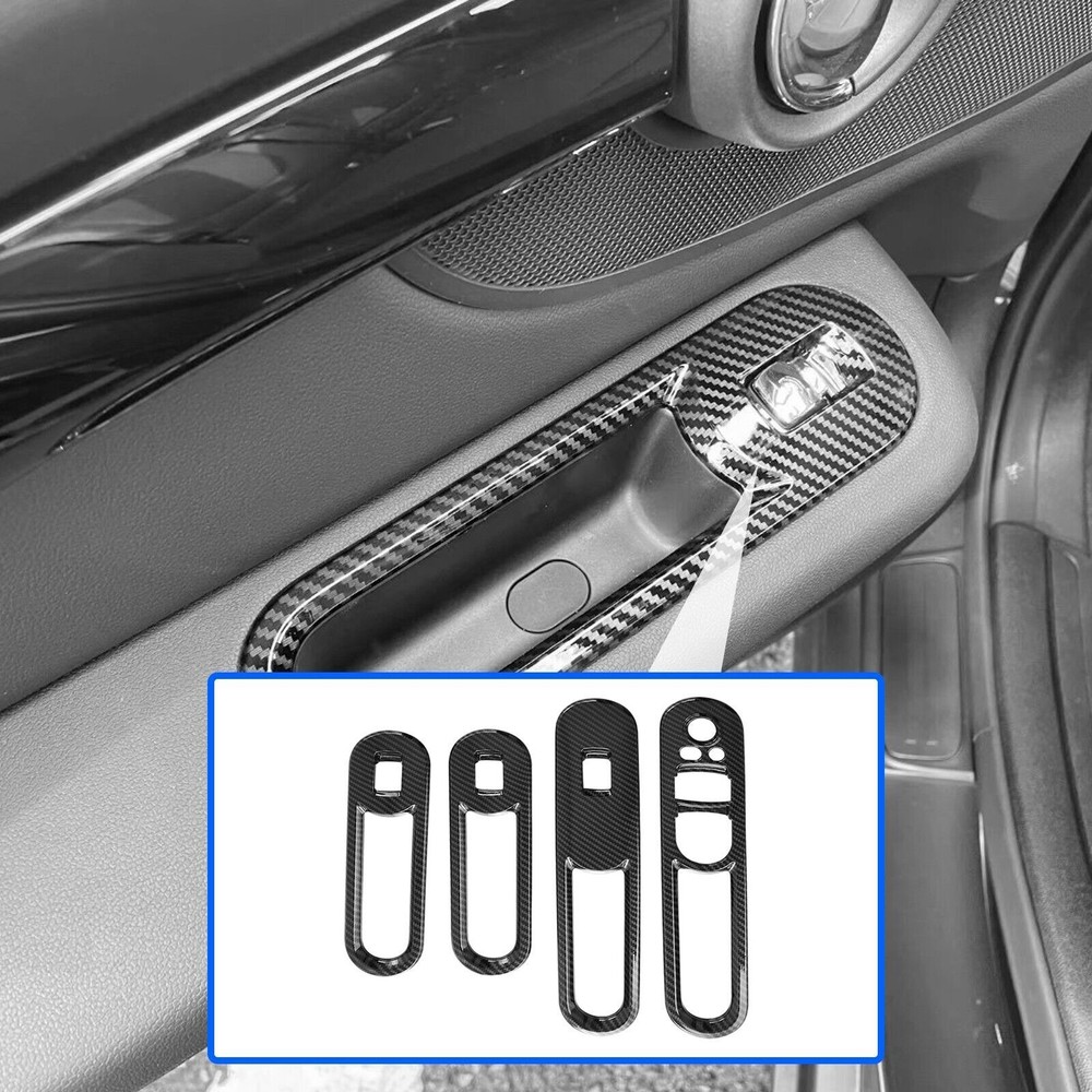 Carbon Fiber Door Window Switch Panel Cover Trim for 2016-2022 Mini Clubman F54