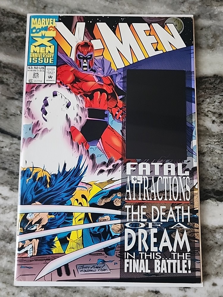 X-Men #25 (1993) Blue Holo Error Variant - Foil Kubert Wolverine Magneto