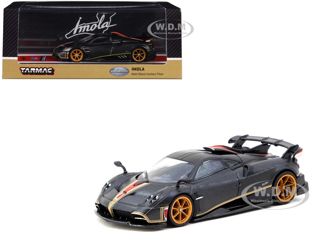 Pagani Imola Matt Black Carbon Fiber 1/64 Diecast by Tarmac Works T64G-TL046-BCF