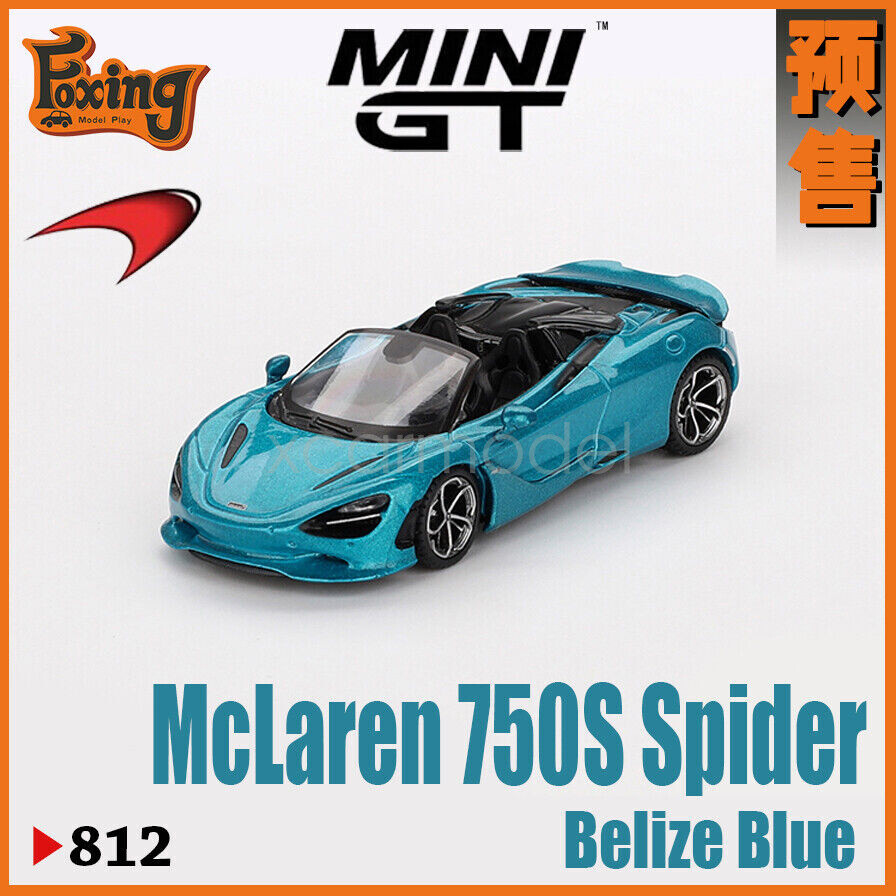 MINI GT 1:64 Scale For 750S Spider Belize Blue LHD Collections Toy Model