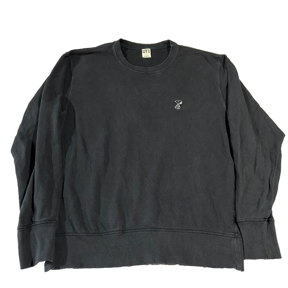 Kaws x Peanuts x Uniqlo Sweatshirt Mens Medium Black Snoopy Crewneck Pullover