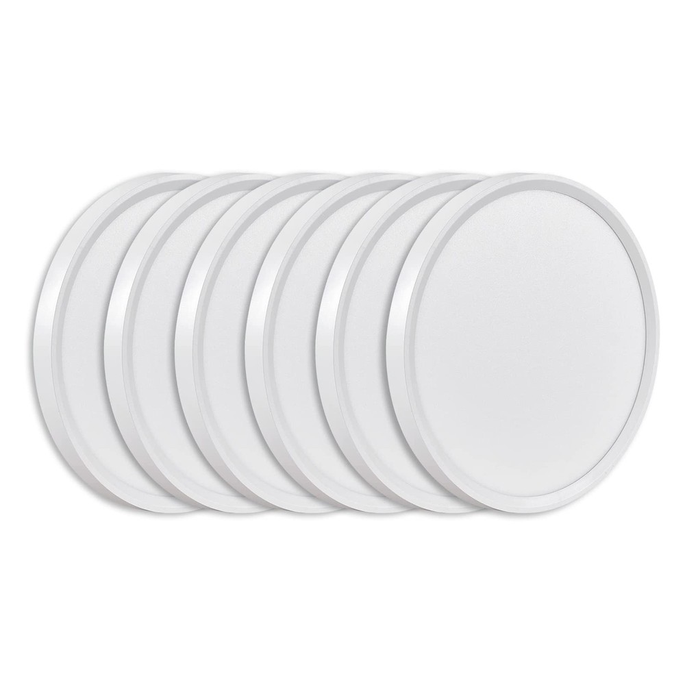 6PK 9 Inch LED Flush Mount Ceiling Light, 18W, 1860LM, 3000K/4000K/6000K CCT ...