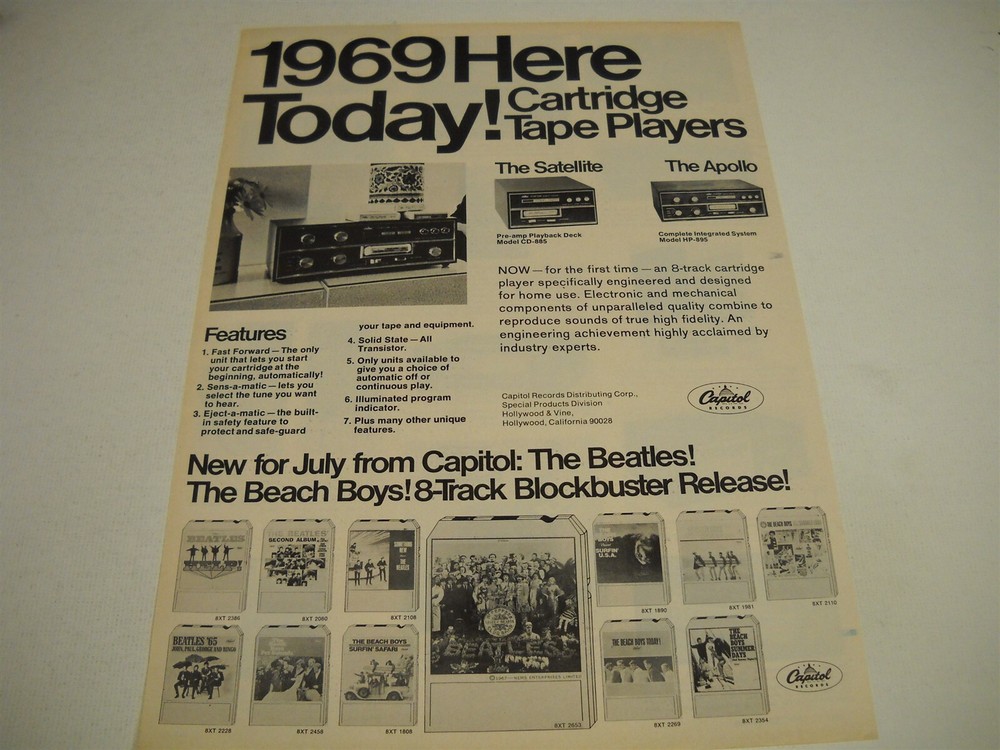 The BEATLES and The BEACH BOYS new from Capitol for July 1967 Promo Display Ad