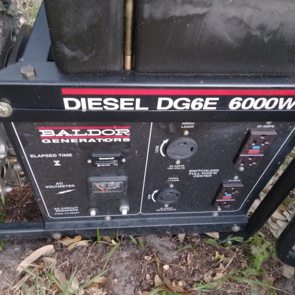Low Hours Baldor Diesel 6kW Commercial Generator DG6E