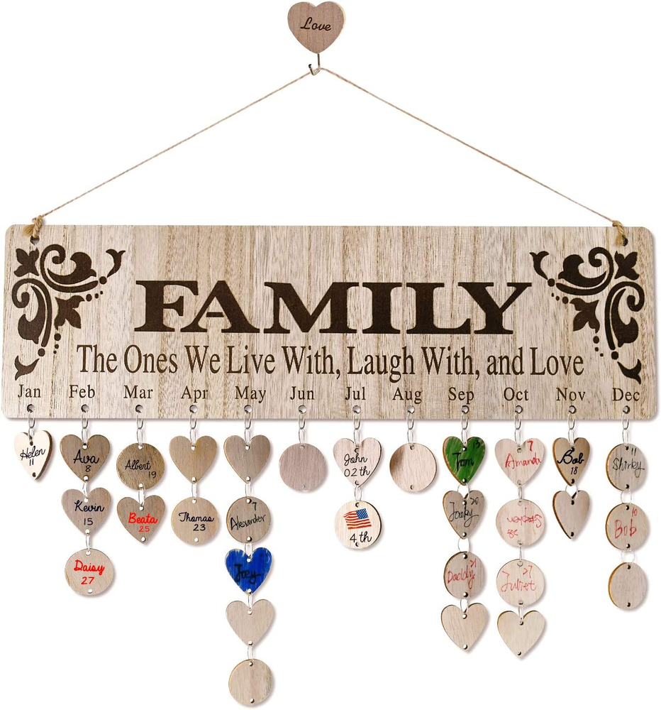 Mothers Day Gifts for Mom Grandma from Daughter Unique | Wooden Family Birthday-image