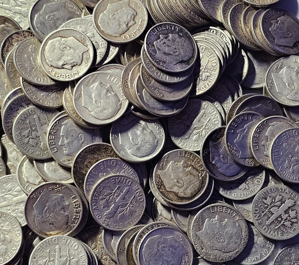 Silver Roosevelt Dime(s)-90%-1946-1964, Circulated-Free USA Shipping!