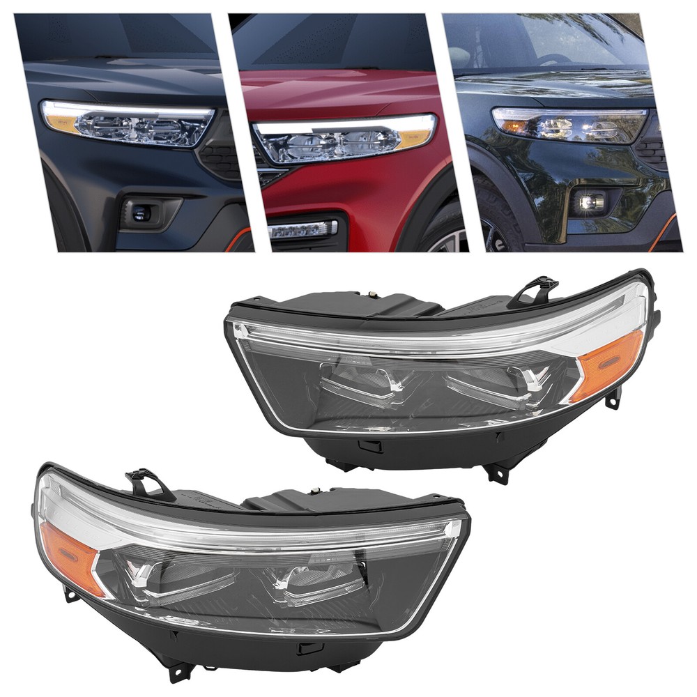 For 2020-2024 Ford Explorer XLT/Limited Full LED Headlights Lamps w/o AFS LH|RH