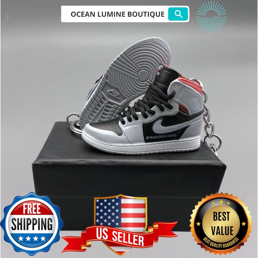 Air Jordan 3D Mini Sneaker Keychain, Basketball Sneaker Collectible, Box Options