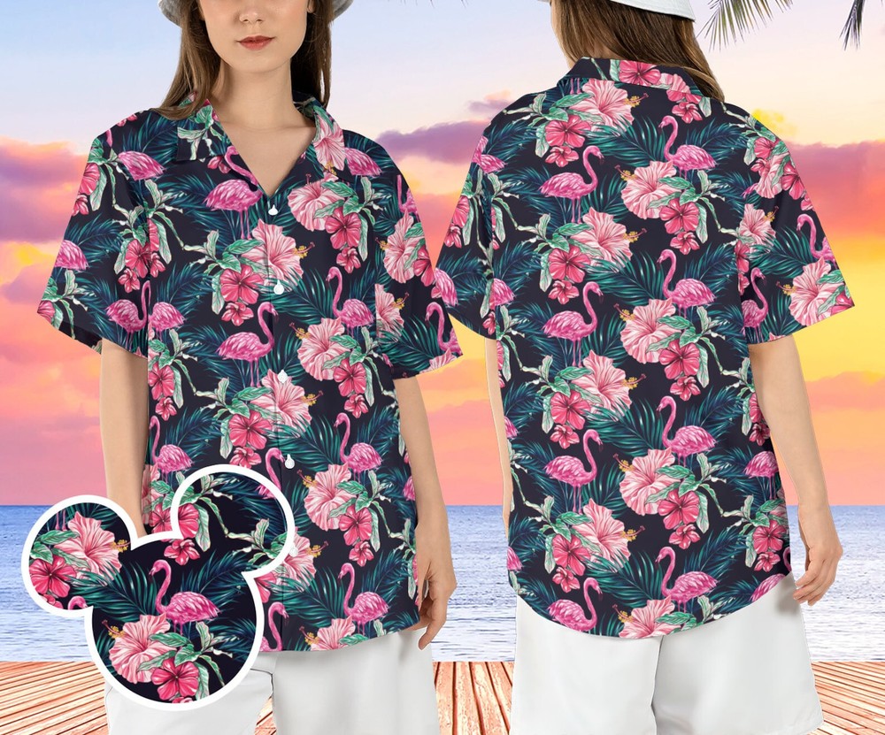 Pink Flamingo Hibiscus Tropical Flamingo Summer 3D Hawaii Shirt Best Price