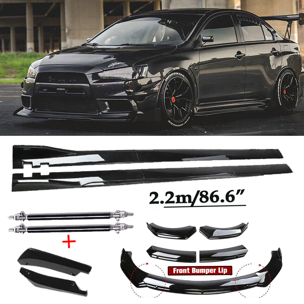 For Mitsubishi Lancer GT Front Bumper Spoiler Body Kit /Side Skirt Glossy P