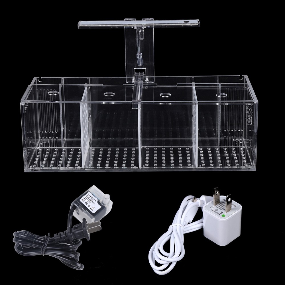 Aquaponic Fish Tank 4-Grid Desktop Fish Tank Rectangle Acrylic Betta Fish Tank