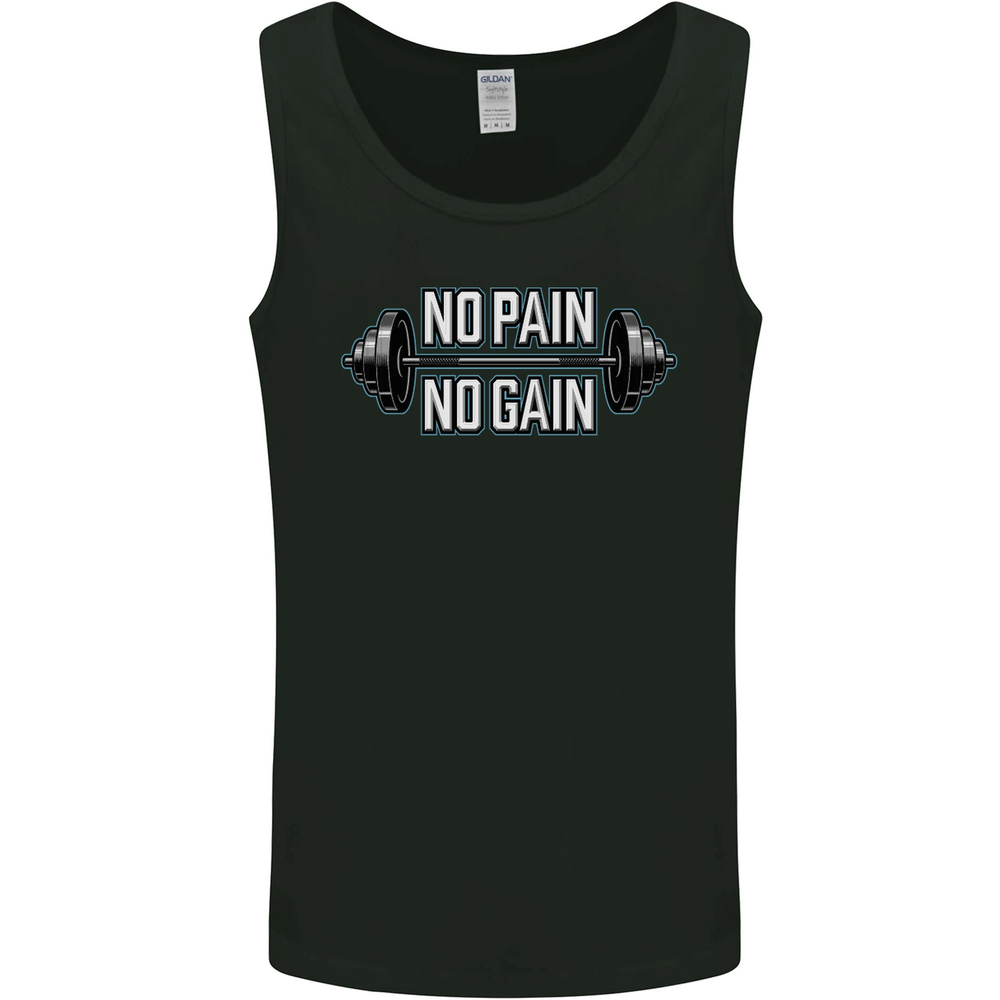 No Pain No Gain Workout Gym Training Top Mens Vest Tank Top
