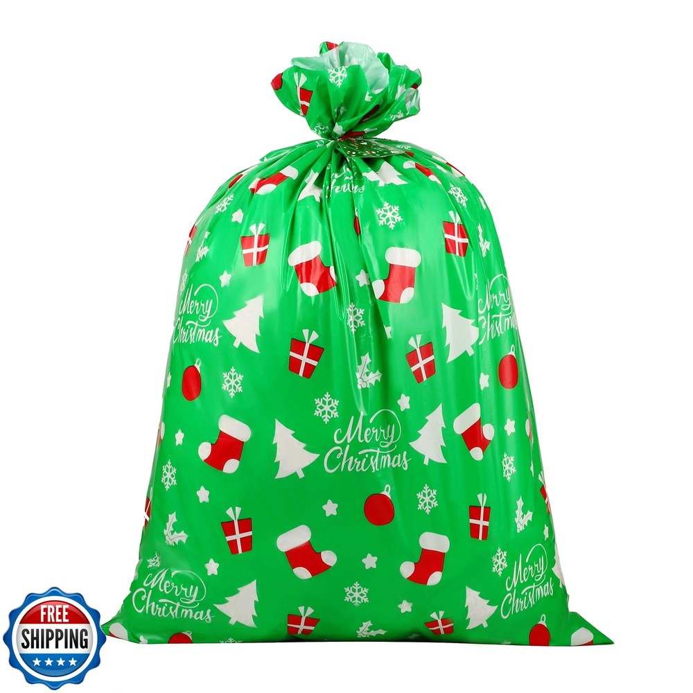 CCINEE Giant Bags,Green Christmas Sacks for Jumbo Gift Package(36