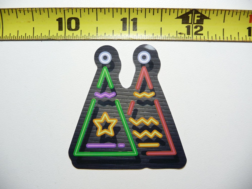 2 Neon-Style Bright Vinyl Christmas Tree Holiday Sticker Decals