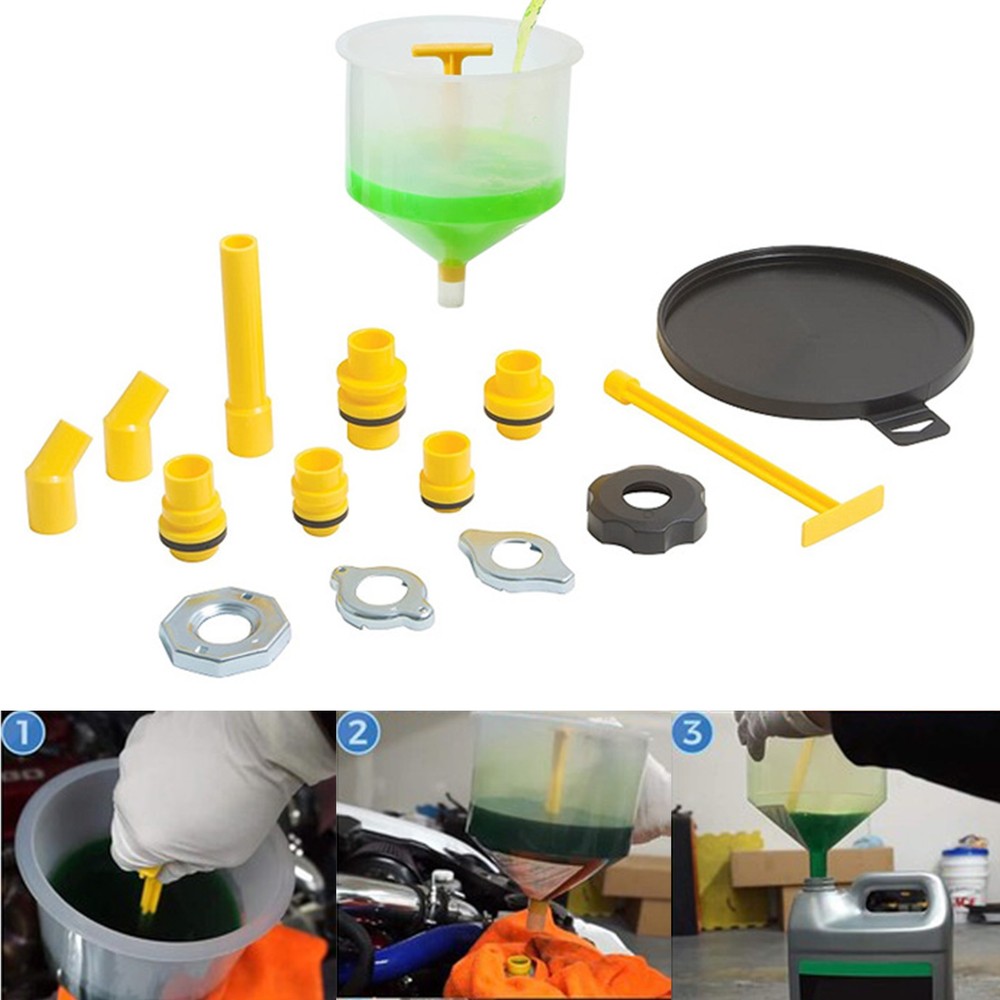 No Spill Coolant Funnel Kit, Spill Free Radiator Coolant Filling Funnel, Spill P
