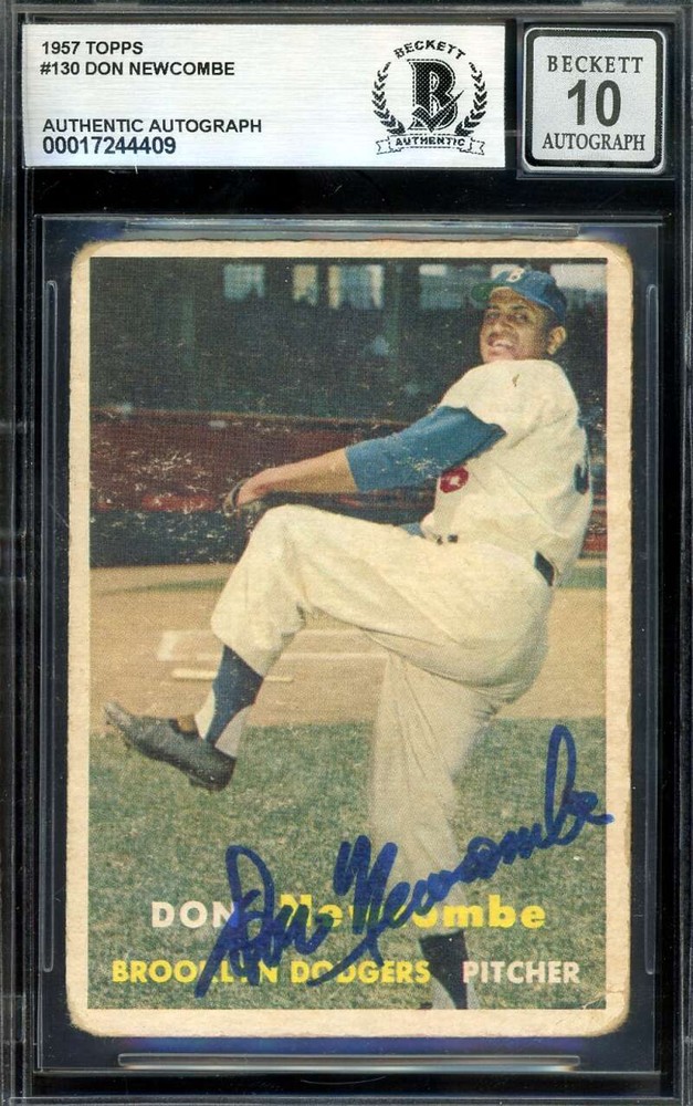 Don Newcombe Gem Mint 10 Beckett BAS Signed 1957 Topps Autograph