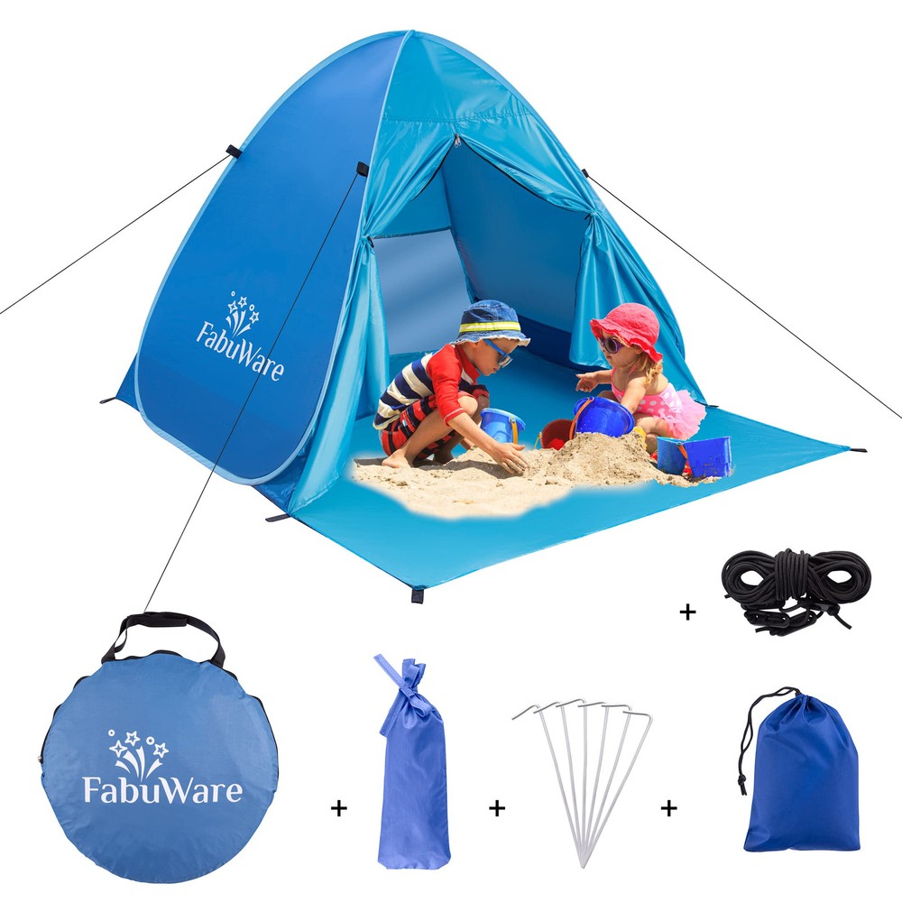 Fabuware Pop Up Beach Tent with UPF 50+ UV Sun Protection Shade Shelter