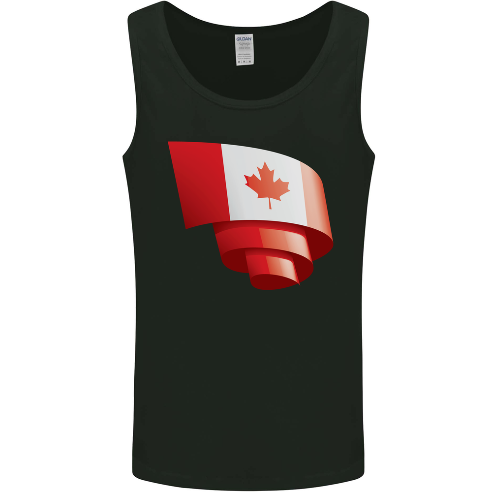 Curled Canada Flag Canadian Day Football Mens Vest Tank Top