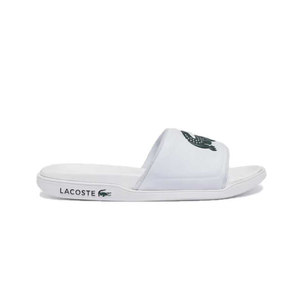 LACOSTE 7-43CMA00201R5 - Men's Croco Dualiste (Medium) White Synthetic Slides