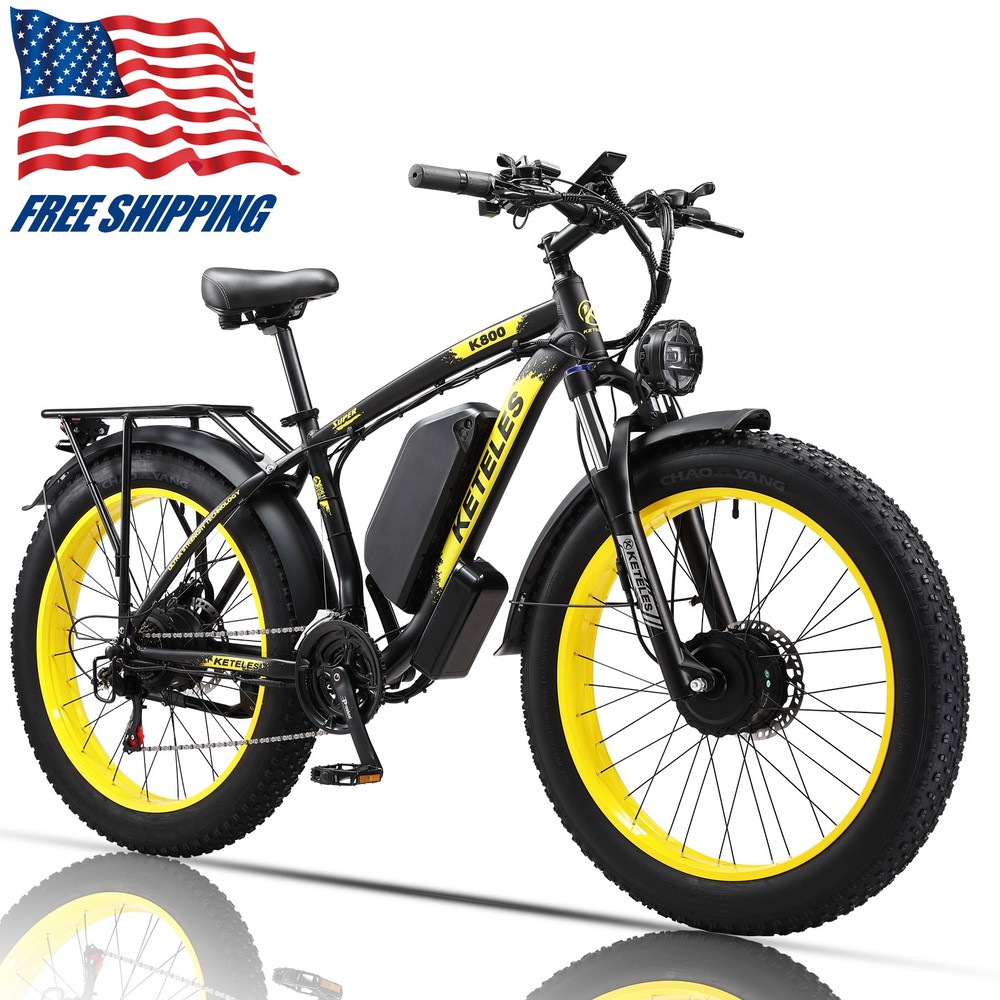 2000W Dual Motor Fat Tire E-Bike K800 26in 48V 23Ah Lithium Battery for Adults