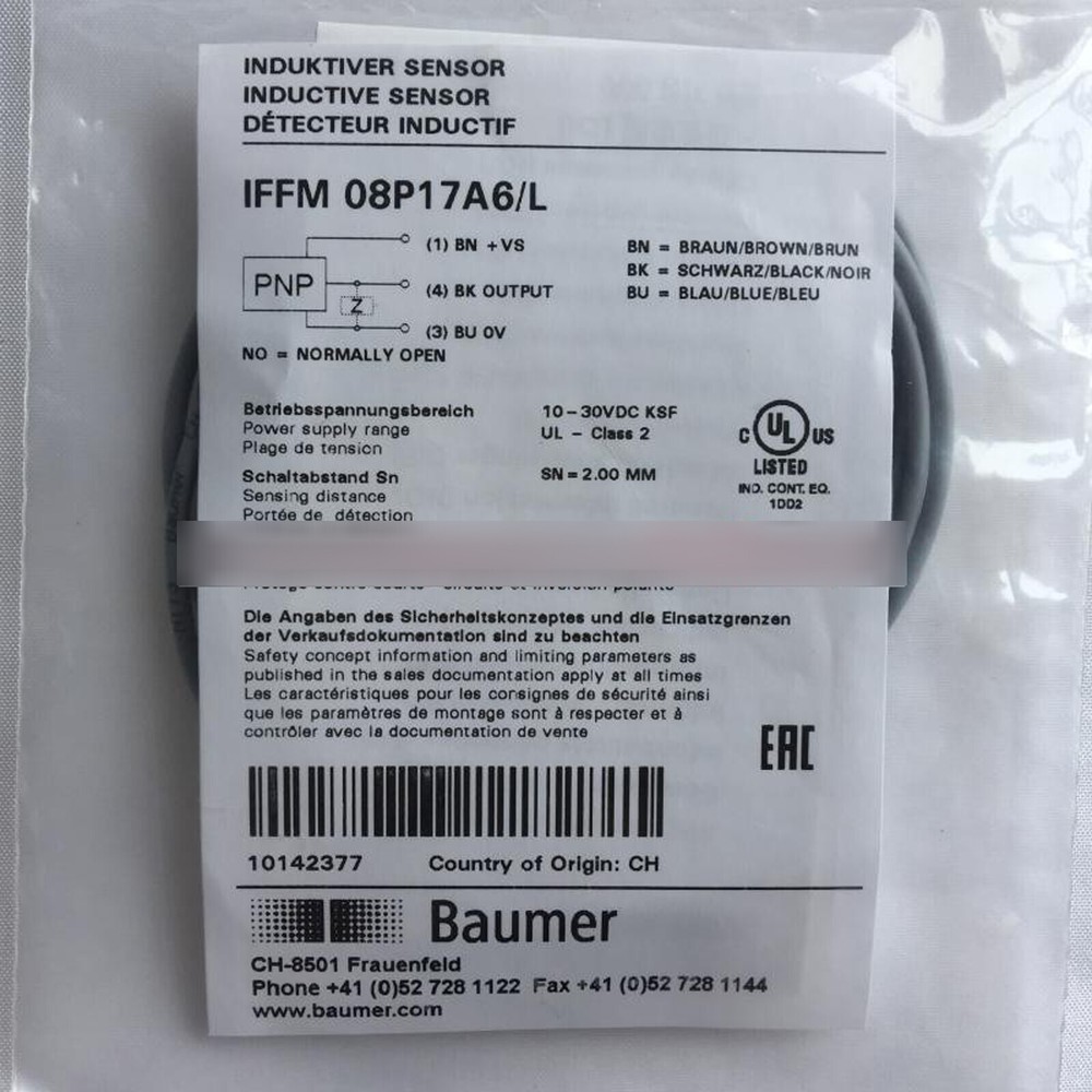 1PC NEW Baumer IFFM 08P17A6L IFFM 08P17A6/L Proximity Switch FAST SHIP #F8