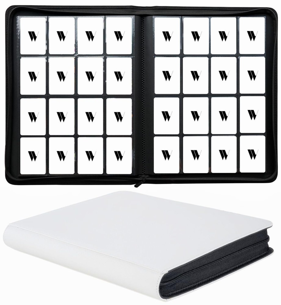 16 Pocket Card Binder, 1000+ Premium Zip Trading Card Binder, Double Sided Po...