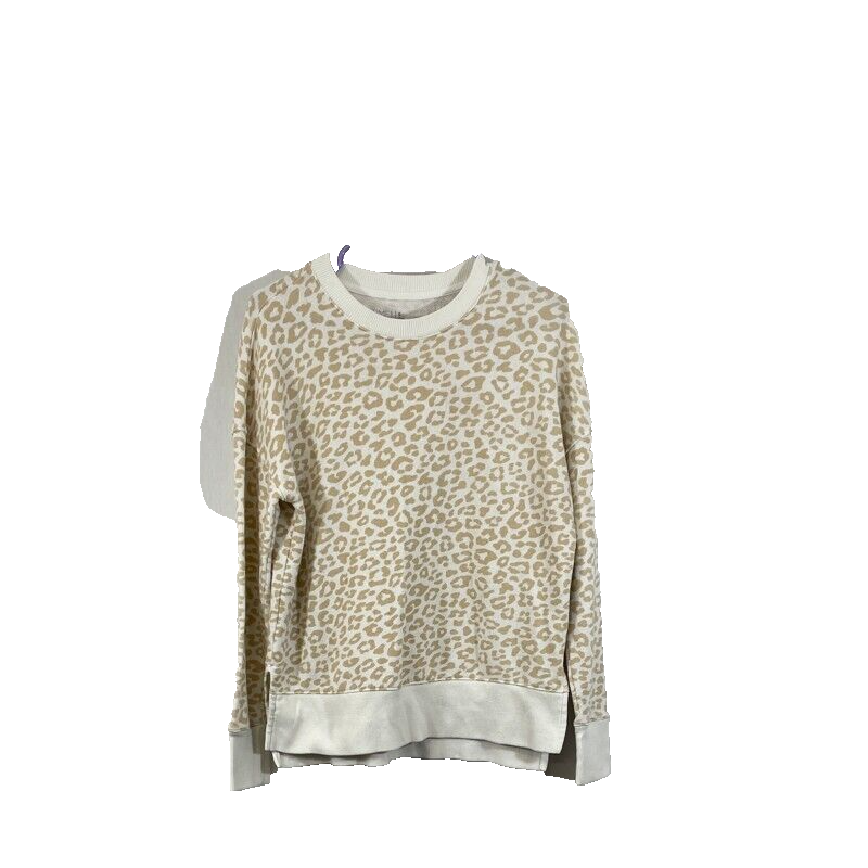 Time and Tru Women's Small Beige Leopard Print Sweater 4-6