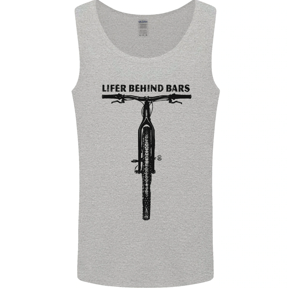 Lifer Behind Bars Funny Cycling Cyclist Mens Vest Tank Top