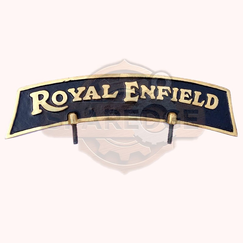 Customized Brass RE Mudguard Plate for Royal Enfield 350 500 Standard Black