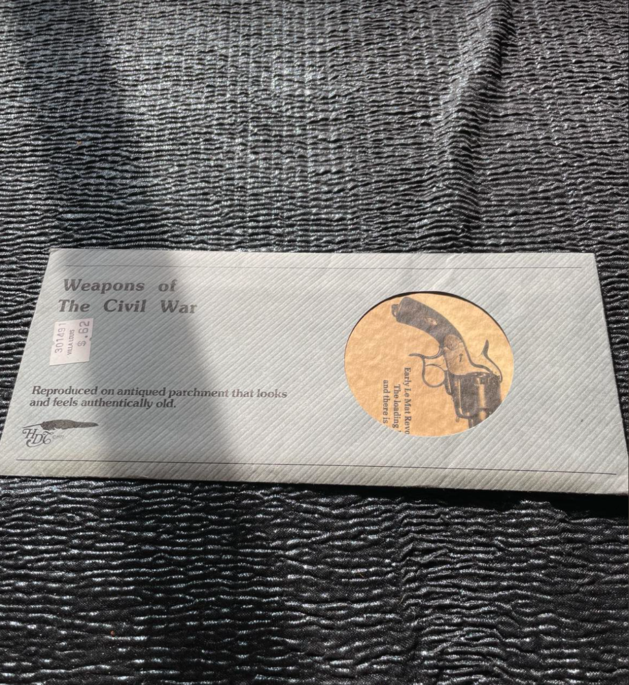 Weapons of Civil War Antiqued Parchment HDC 1977 Vintage History Guns Art